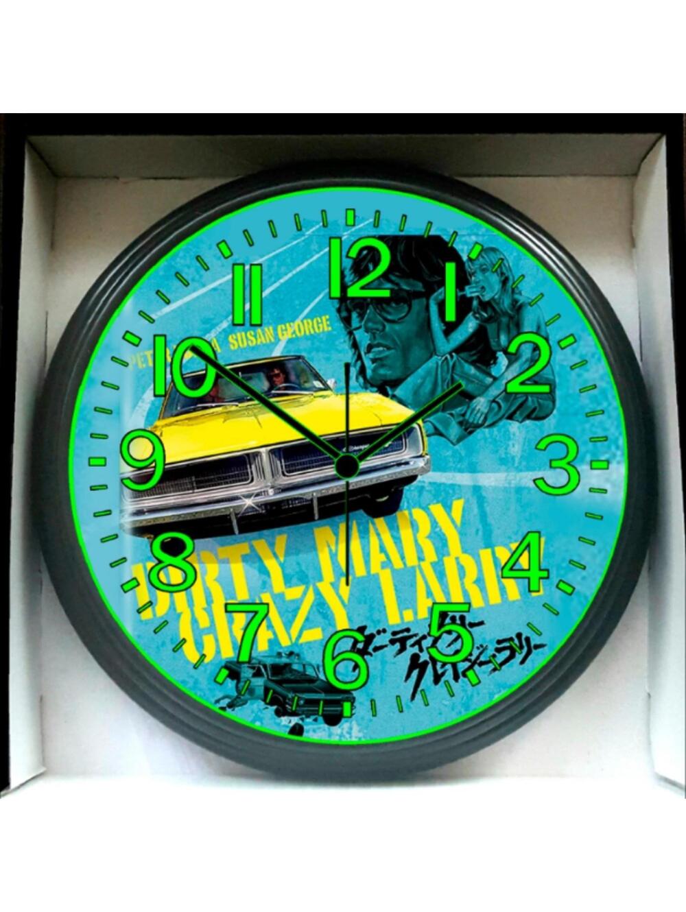 Dirty Mary Crazy Larry Glow In The Dark Wall Clock New!